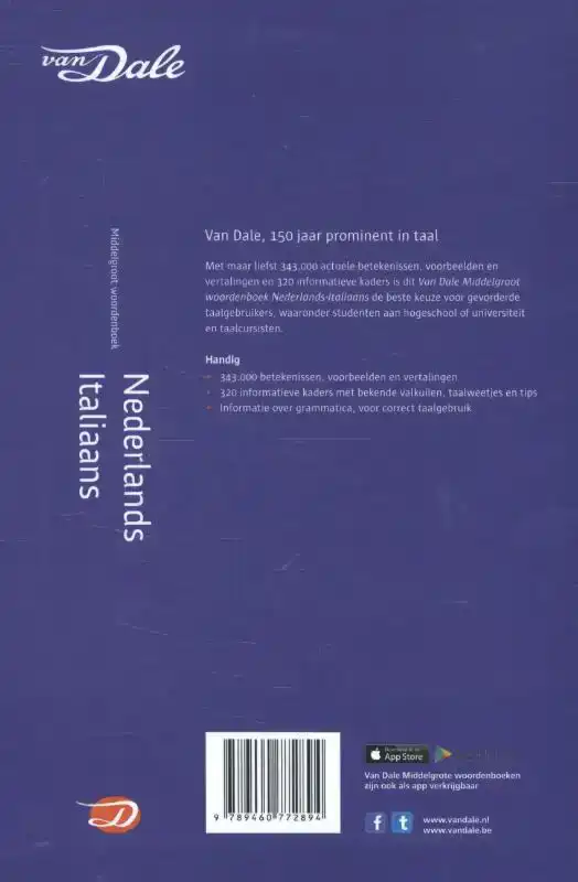 VAN DALE MIDDELGROOT WOORDENBOEK NEDERLANDS-ITALIAANS