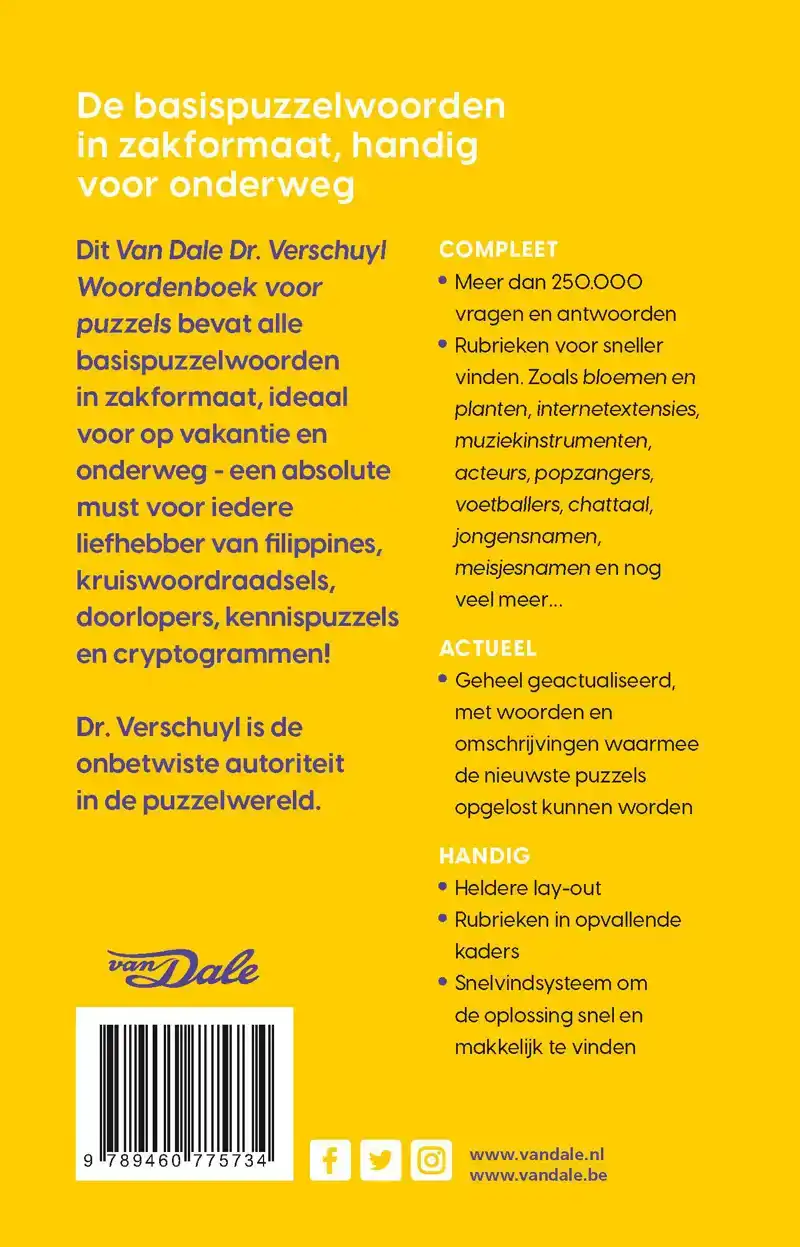 VAN DALE WOORDENBOEK VOOR PUZZELS - KLEIN