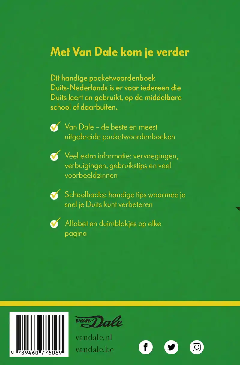 VAN DALE POCKETWOORDENBOEK DUITS-NEDERLANDS