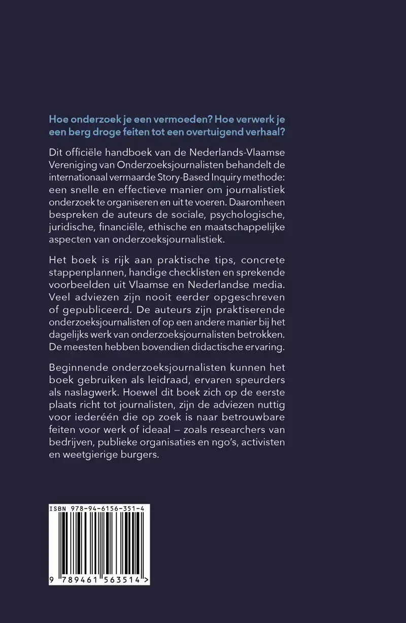 HANDBOEK VOOR ONDERZOEKSJOURNALISTEN