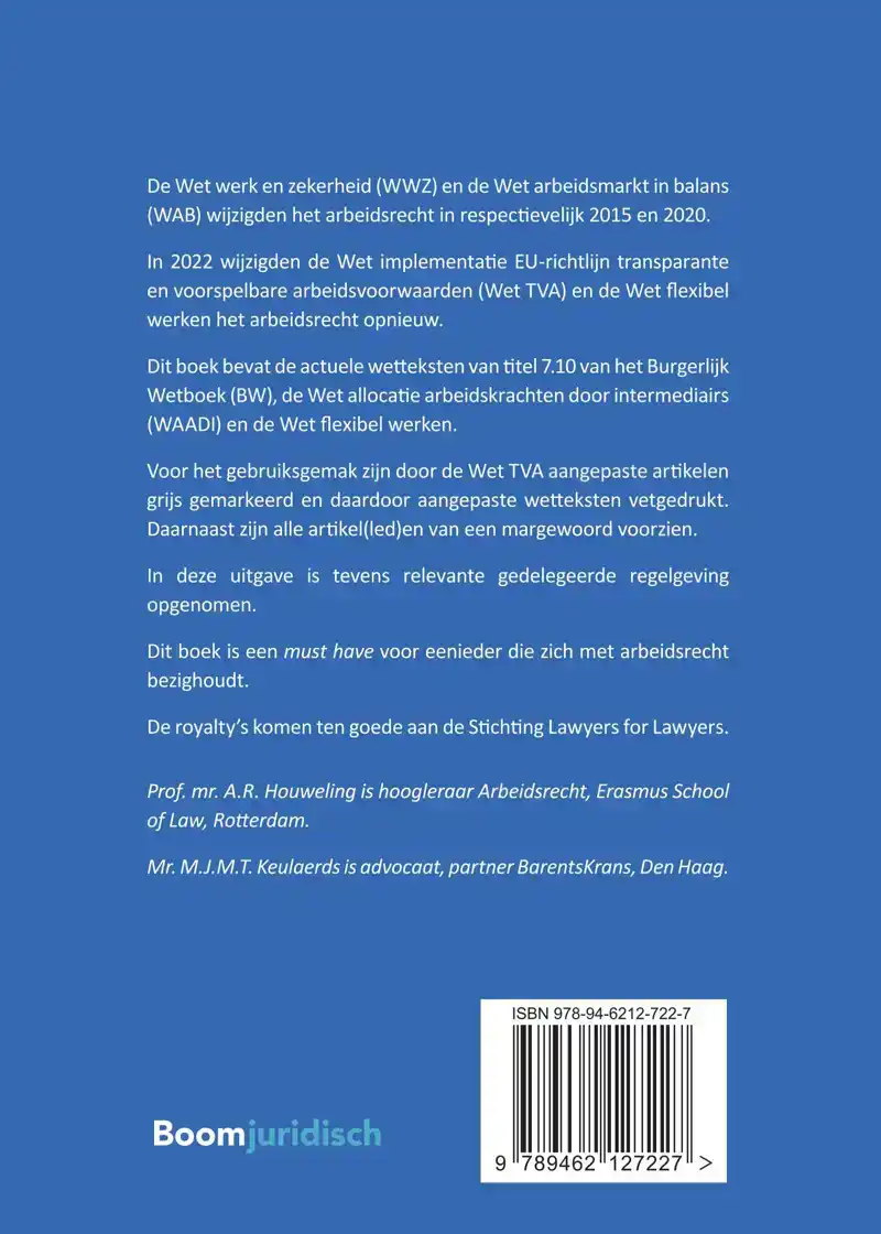KERNWETGEVING ARBEIDSRECHT