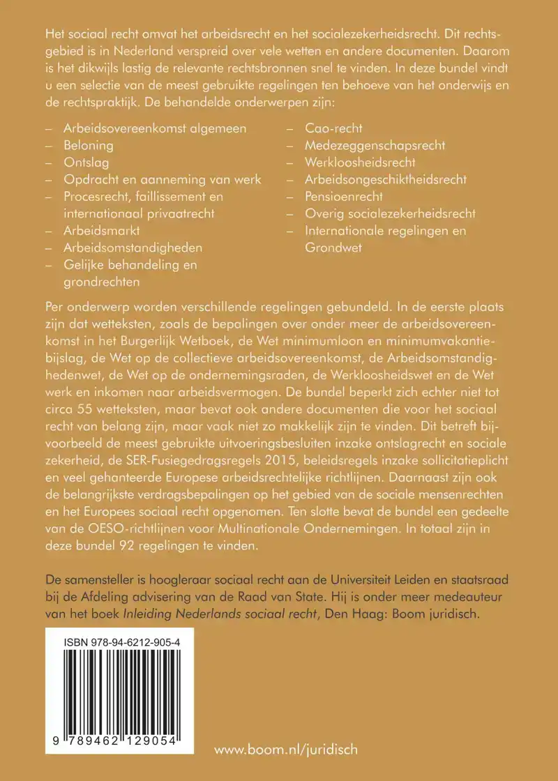 WETGEVING SOCIAAL RECHT 2024/2025