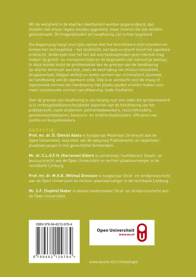OVER DE GRENZEN VAN HANDHAVING