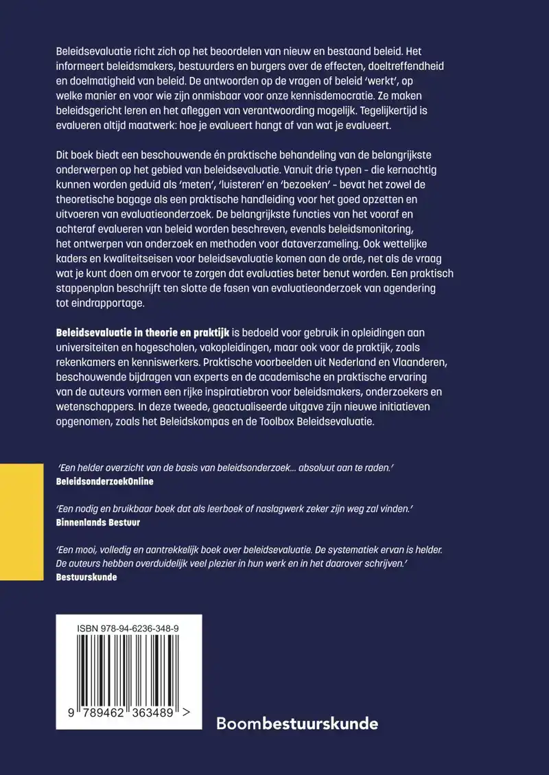 BELEIDSEVALUATIE IN THEORIE EN PRAKTIJK