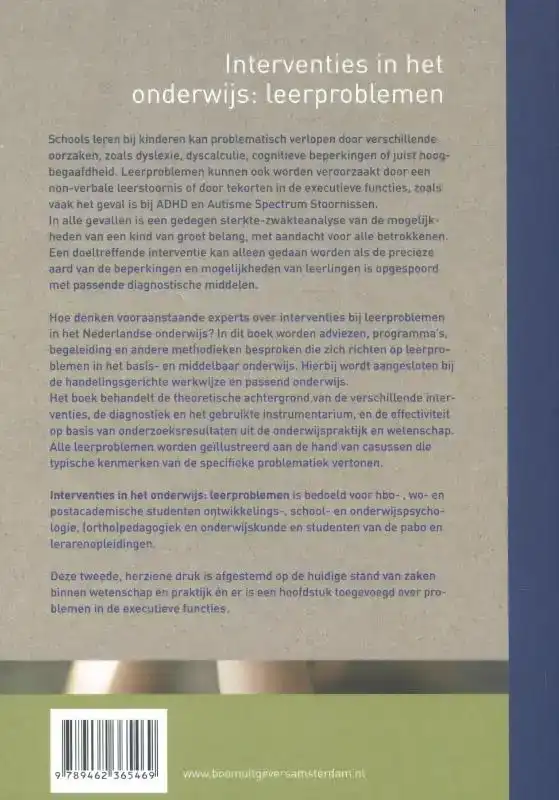 INTERVENTIES IN HET ONDERWIJS: LEERPROBLEMEN