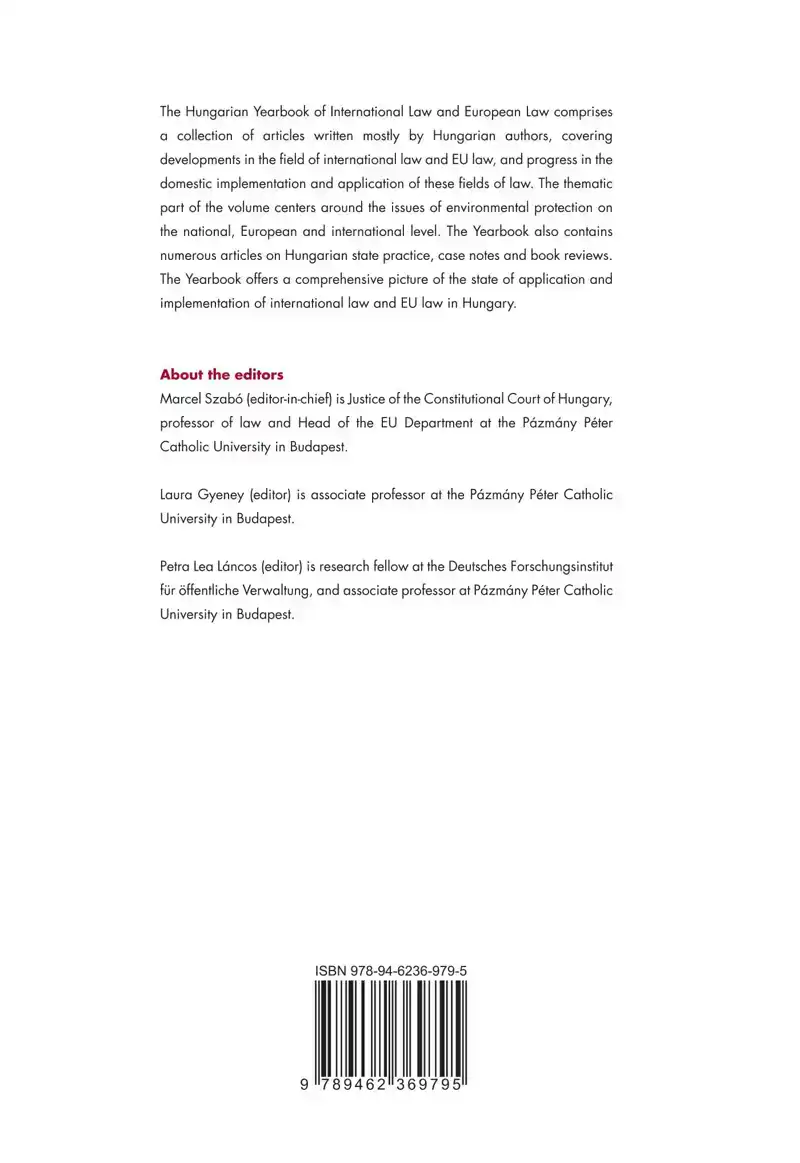 HUNGARIAN YEARBOOK OF INTERNATIONAL LAW 2019