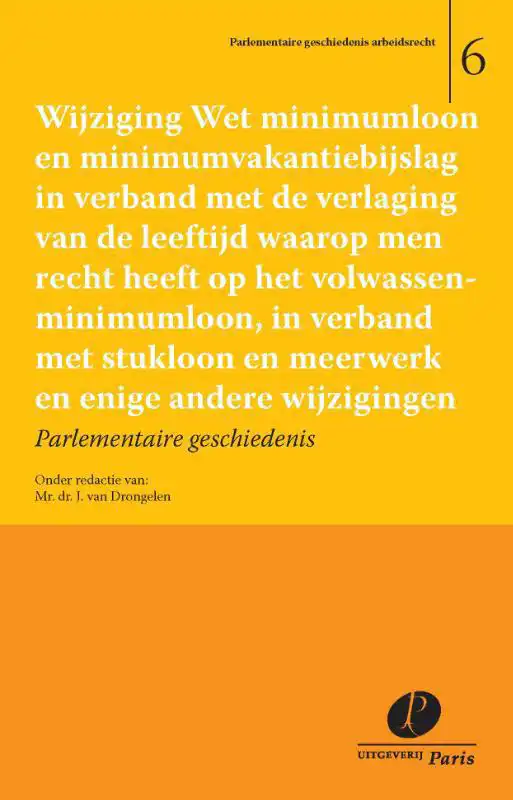WIJZIGING WET MINIMUMLOON EN MINIMUMVAKANTIEBIJSLAG IN VERBA