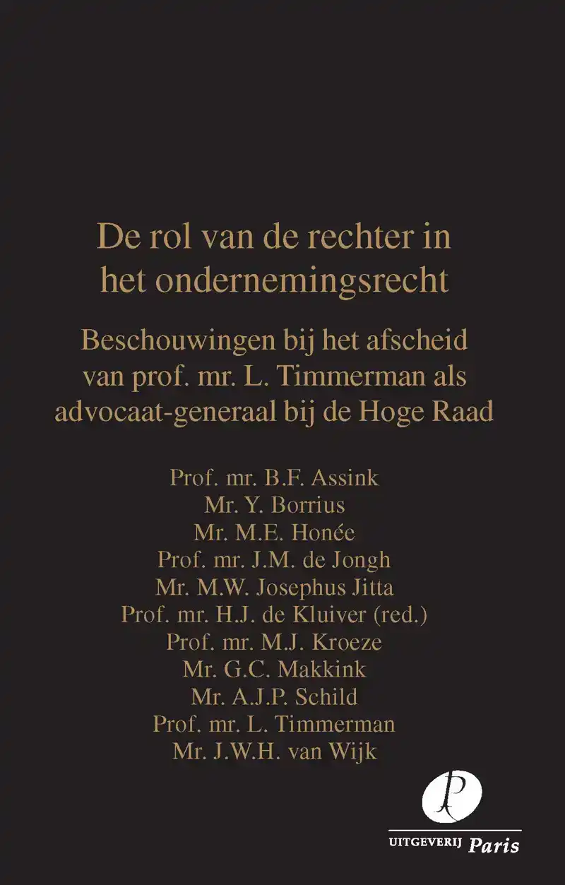 DE ROL VAN DE RECHTER IN HET ONDERNEMINGSRECHT