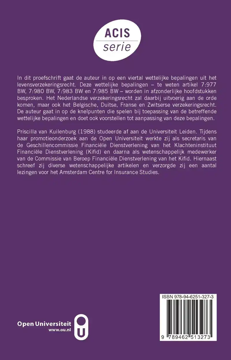 KNELPUNTEN IN HET LEVENSVERZEKERINGSRECHT