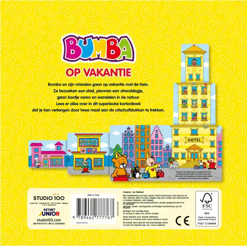 BUMBA : UITSCHUIFBAAR KARTONBOEK - OP VAKANTIE