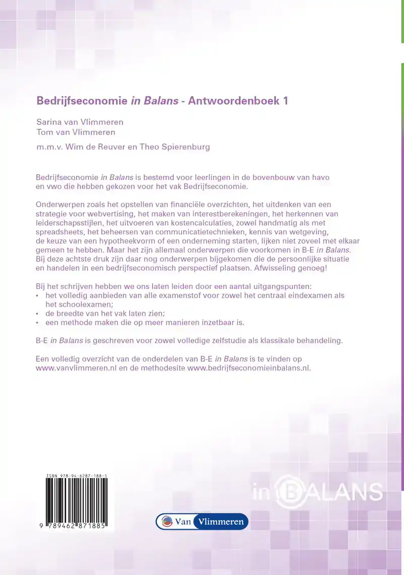 BEDRIJFSECONOMIE IN BALANS