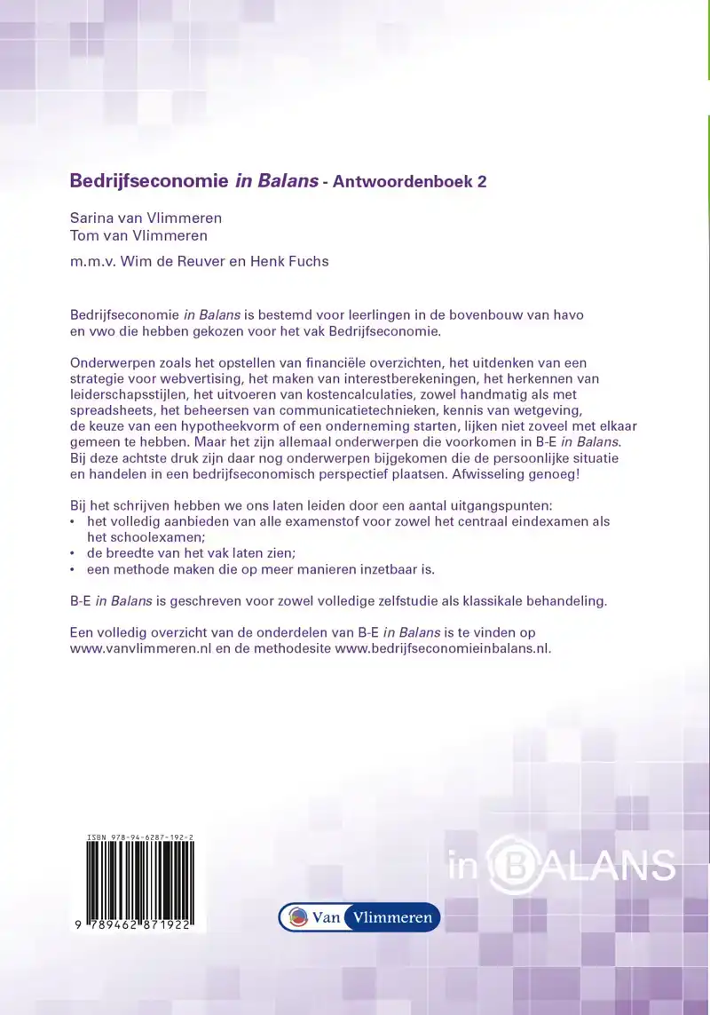 BEDRIJFSECONOMIE IN BALANS