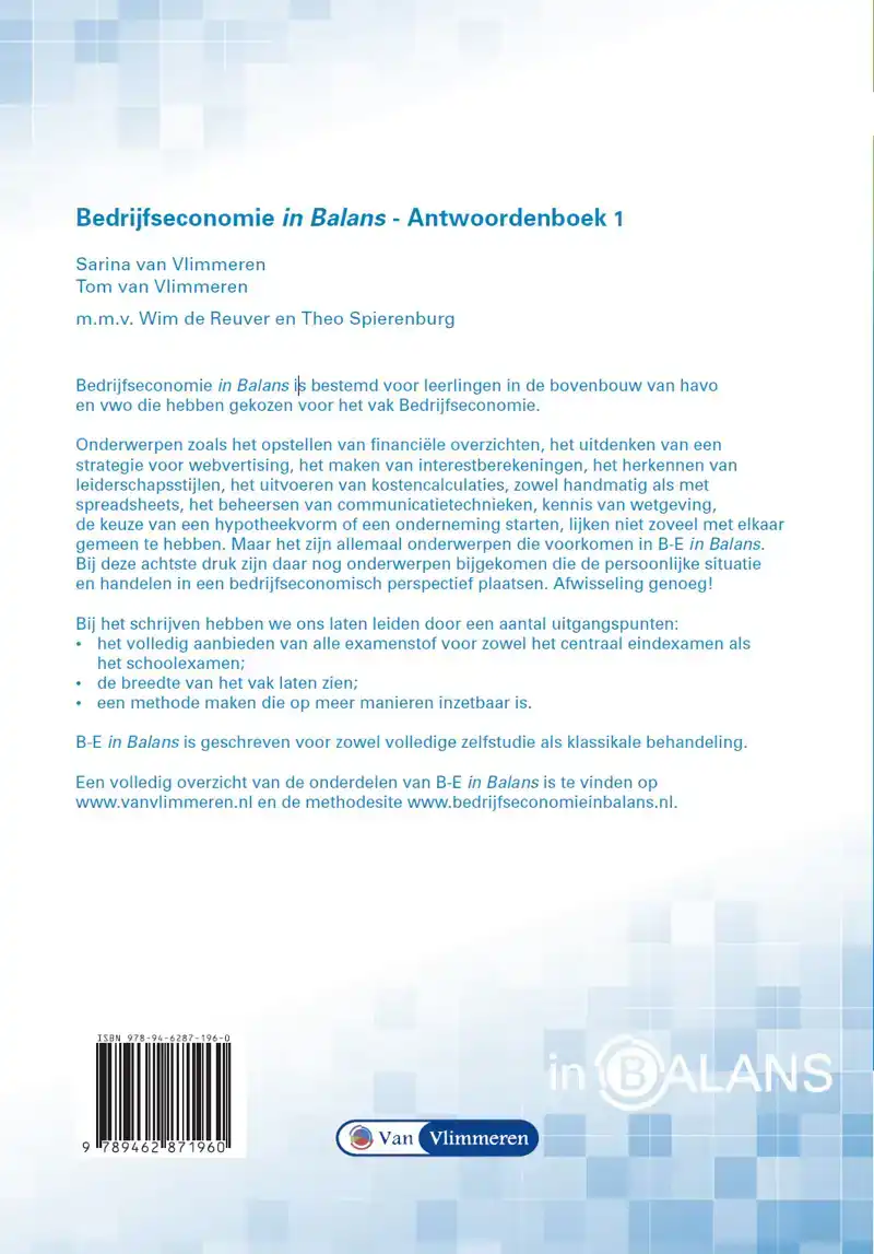 BEDRIJFSECONOMIE IN BALANS