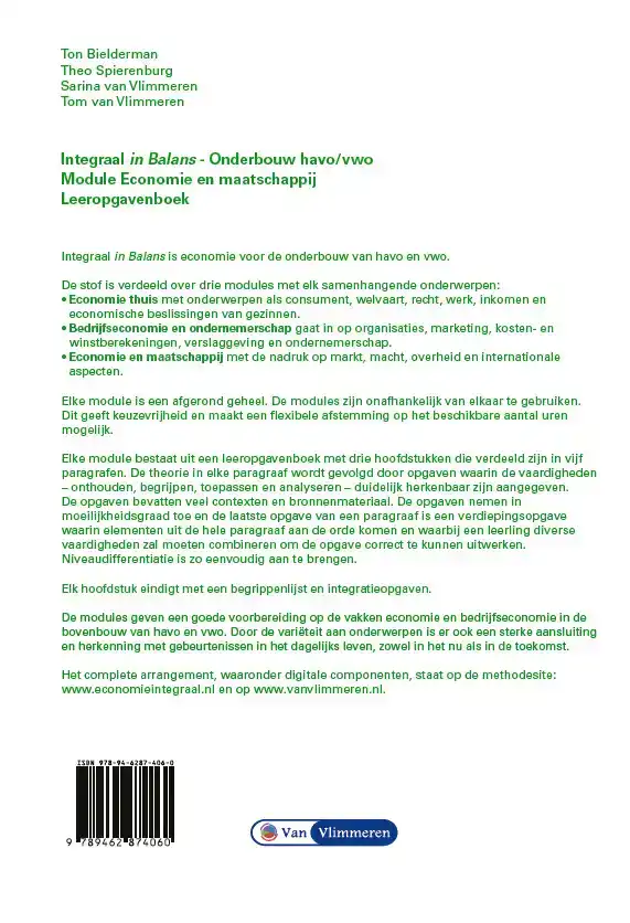 INTEGRAAL IN BALANS - ECONOMIE EN MAATSCHAPPIJ