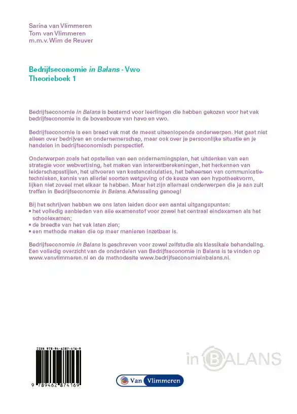 BEDRIJFSECONOMIE IN BALANS