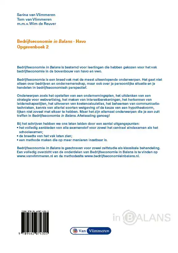 BEDRIJFSECONOMIE IN BALANS