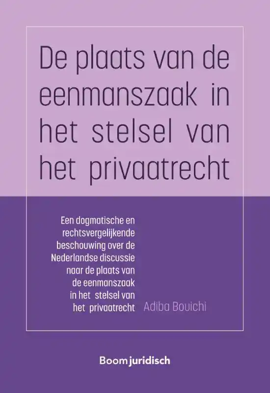 DE PLAATS VAN DE EENMANSZAAK IN HET STELSEL VAN HET PRIVAATR
