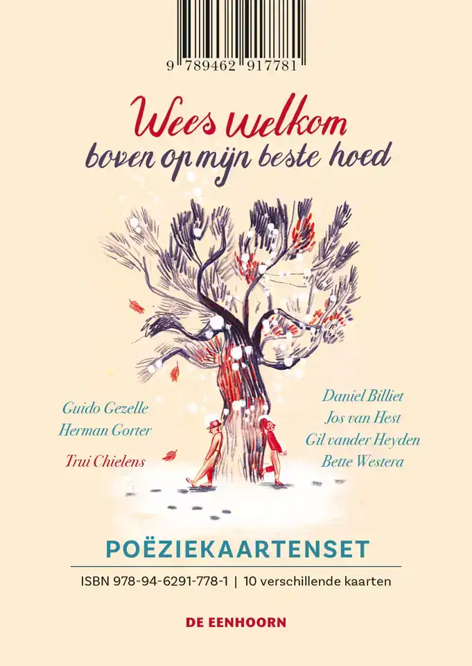 POEZIEKAARTENSET 'WEES WELKOM BOVEN OP MIJN BESTE HOED'