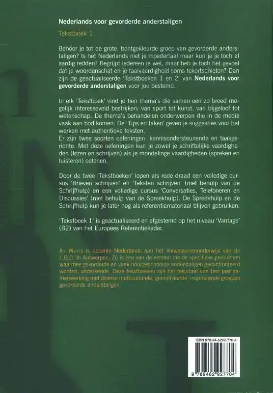 NEDERLANDS VOOR GEVORDERDE ANDERSTALIGEN