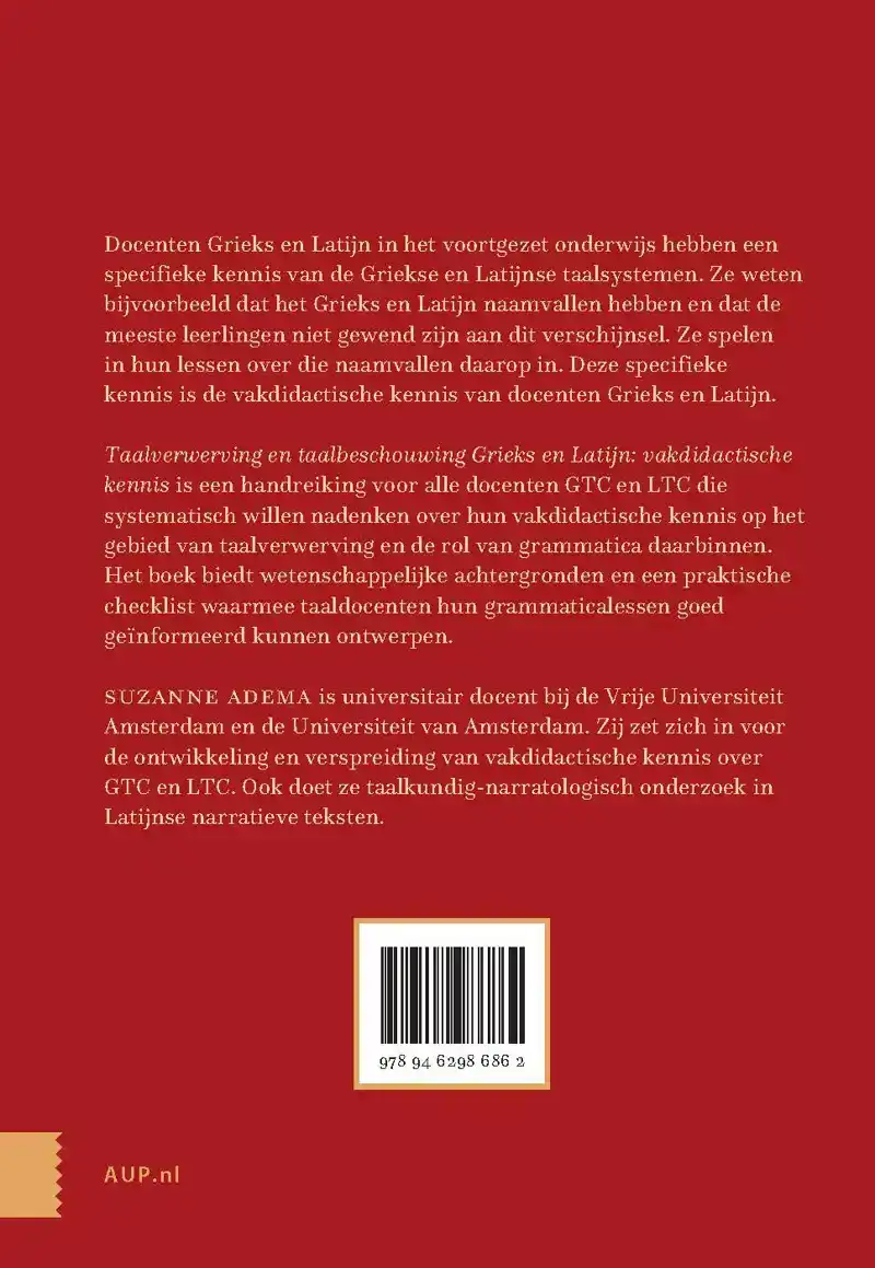 TAALVERWERVING EN TAALBESCHOUWING GRIEKS EN LATIJN