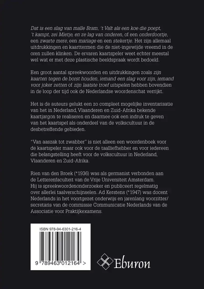 VAN AASZAK TOT ZWABBER