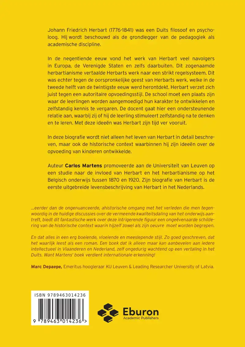 JOHANN FRIEDRICH HERBART, GRONDLEGGER VAN DE PEDAGOGIEK