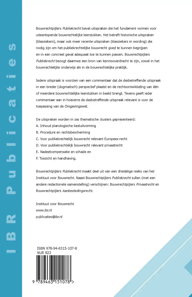 BOUWRECHTPIJLERS PUBLIEKRECHT