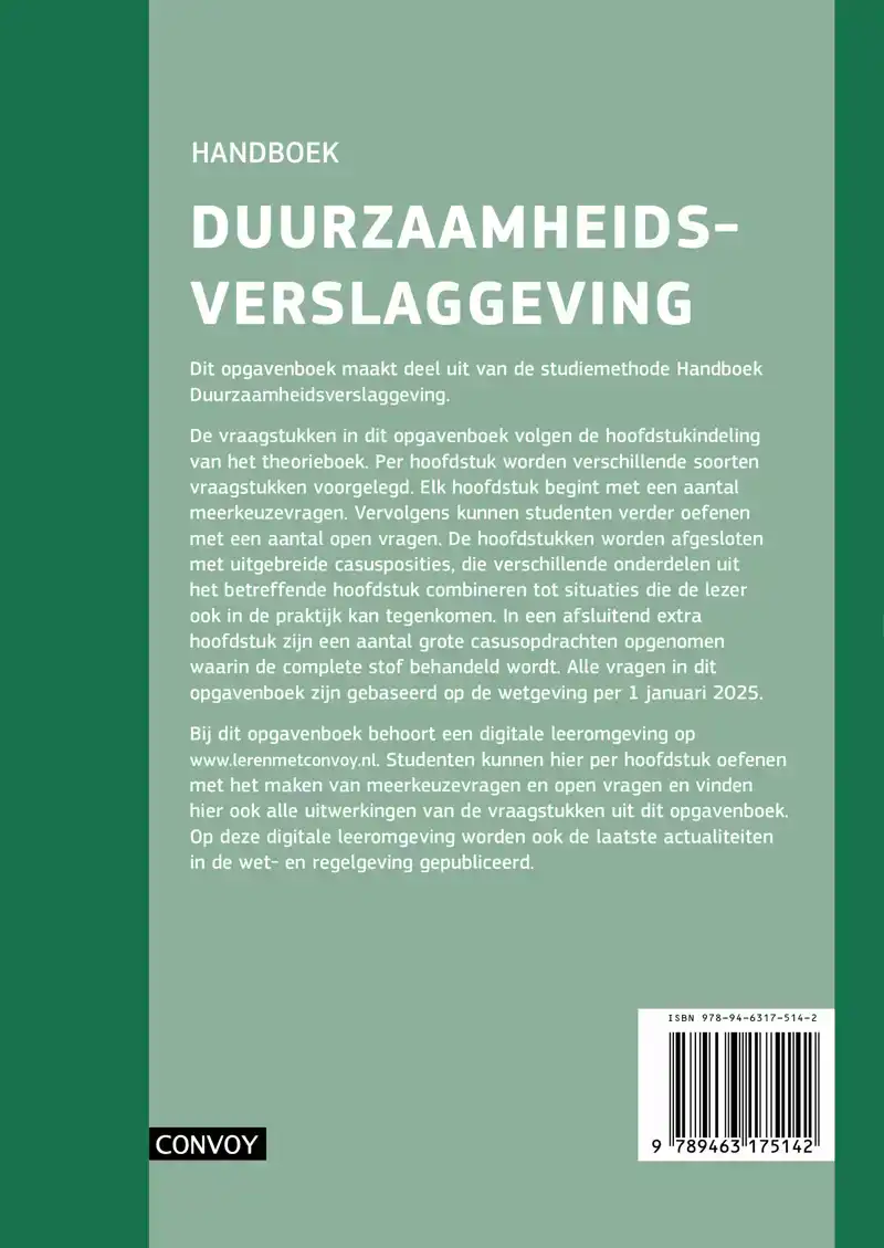 HANDBOEK DUURZAAMHEIDSVERSLAGGEVING