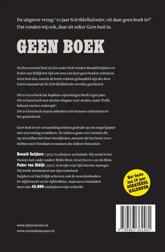 GEEN BOEK