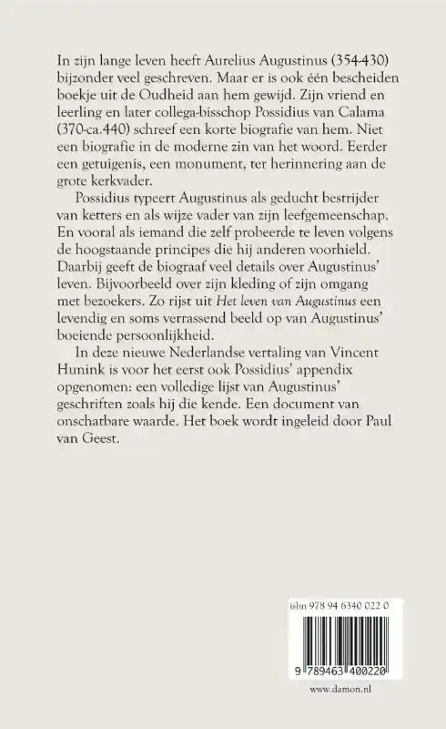 POSSIDIUS, HET LEVEN VAN AUGUSTINUS