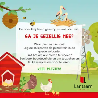 BOERDERIJDIEREN- BOEK + PUZZELTREIN