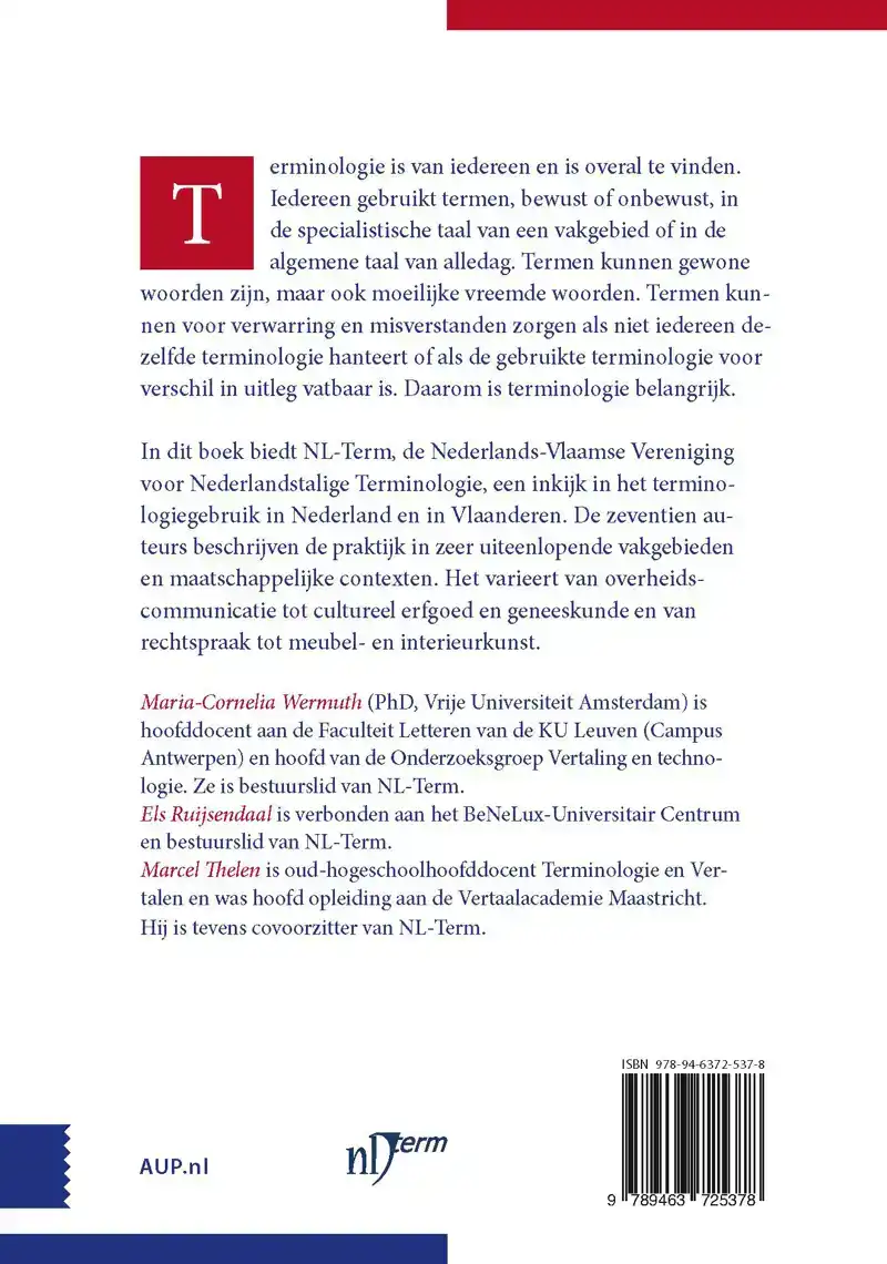 NEDERLANDSTALIGE TERMINOLOGIE IN DE PRAKTIJK
