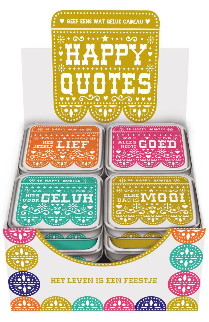 DISPLAY HAPPY QUOTES (12 STUKS)