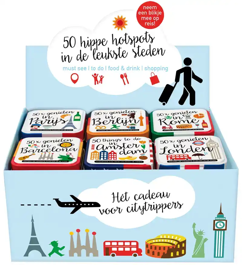 DISPLAY STEDENBLIKJES 6 X 3 EXEMPLAREN