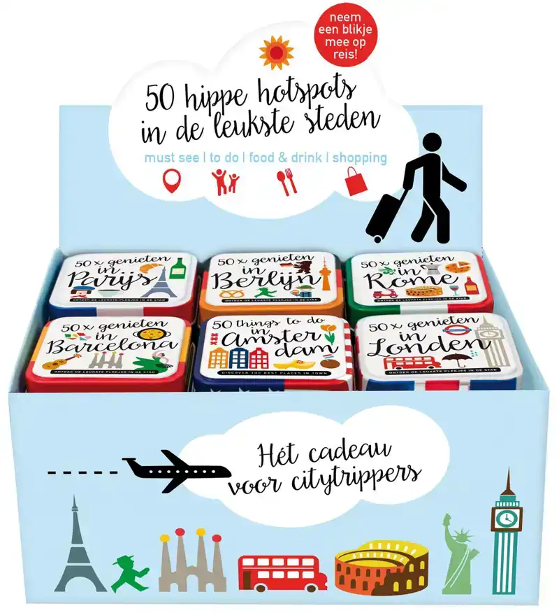 DISPLAY STEDENBLIKJES 6 X 3 EXEMPLAREN