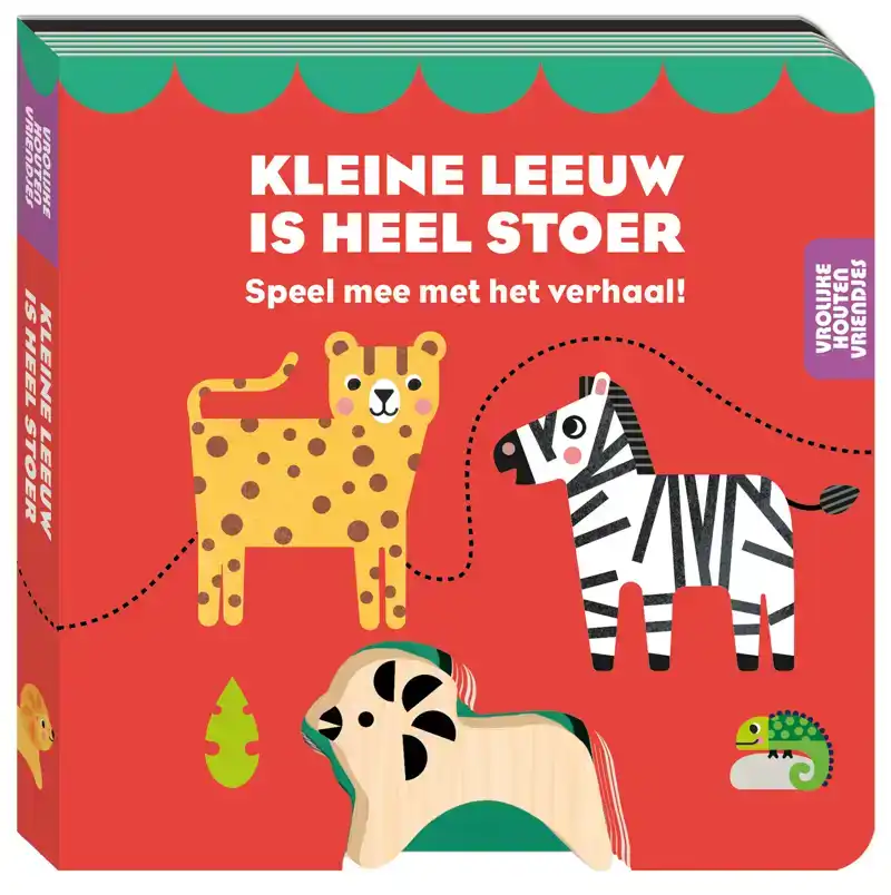VROLIJKE HOUTEN VRIENDJES - KLEINE LEEUW IS HEEL STOER