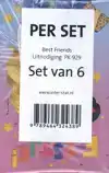 BEST FRIENDS UITNODIGING PK 929 / SET VAN 6