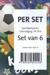 SPORTKAMPIOEN UITNODIGING PK 934 - SET VAN 6