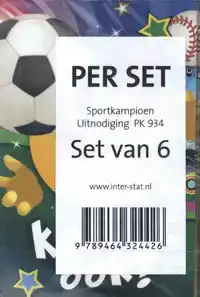 SPORTKAMPIOEN UITNODIGING PK 934 - SET VAN 6