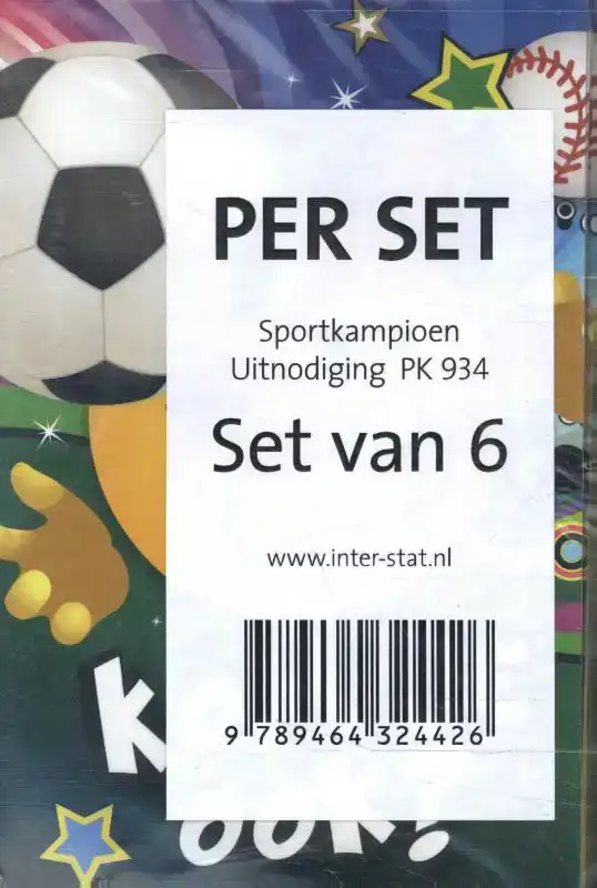 SPORTKAMPIOEN UITNODIGING PK 934 - SET VAN 6