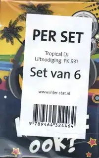 UITNODIGING TROPICAL DJ 17X14.2CM