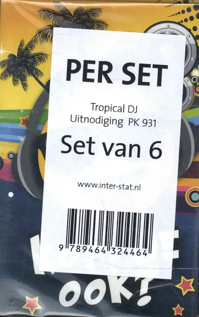 UITNODIGING TROPICAL DJ 17X14.2CM
