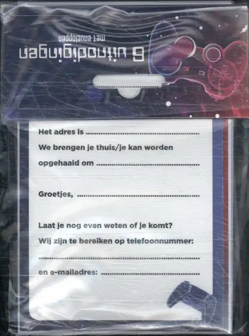 GAME ON - UITNODIGING PK 945 - SET VAN 6