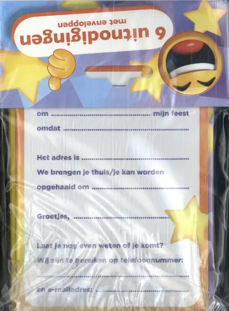 ZONNEBRIL - UITNODIGING PK 946 - SET VAN 6