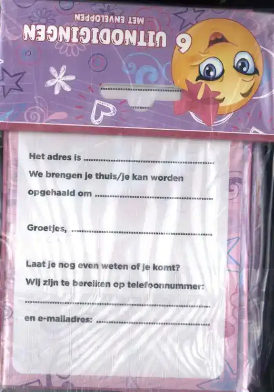 GIRLS - UITNODIGING PK 947 - SET VAN 6