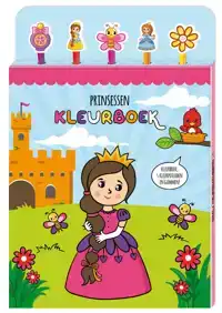 KLEURBOEK MET 5 POTLODEN EN GUMMEN - PRINSESSEN