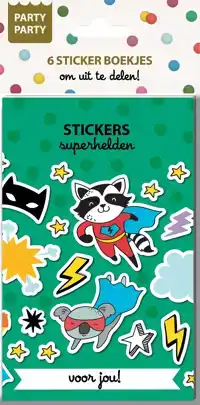 PARTY PARTY 6 STICKER BOEKJES - SUPERHELDEN