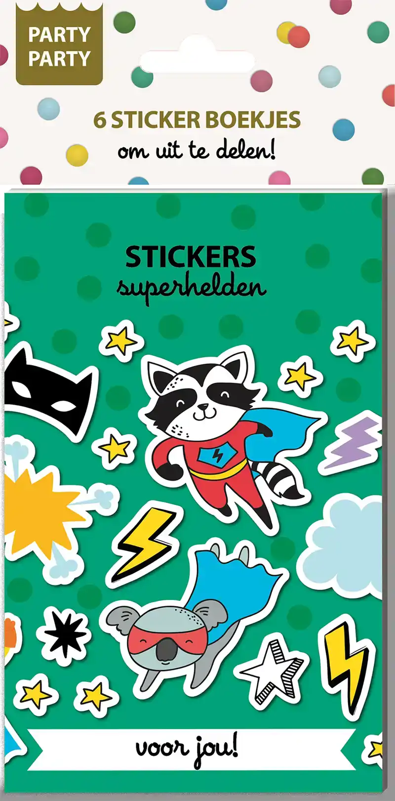 PARTY PARTY 6 STICKER BOEKJES - SUPERHELDEN