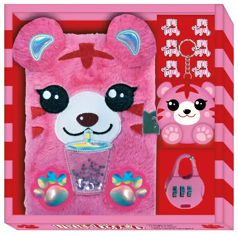 DAGBOEK MET SLOT PLUCHE - LITTLE TIGER