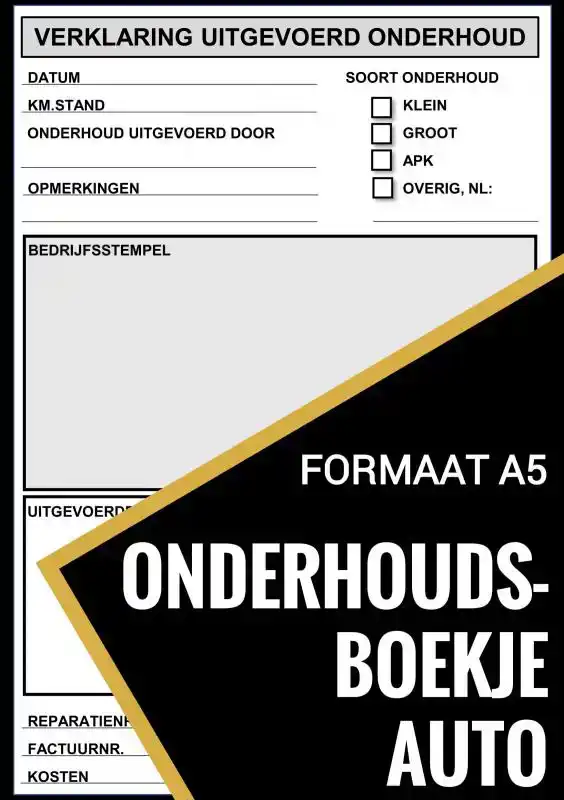 ONDERHOUDSBOEKJE AUTO - UNIVERSEEL REPARATIE BOEK